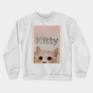 Art, cat, cats, sky, stars, gift, love, romantic, aesthetic, anime, kitty, peach, peachy, pink, cute, manga vintage, retro, music, gift, clouds Crewneck Sweatshirt